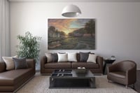 لوحة ضوء الأفق-لوحة طبيعة.