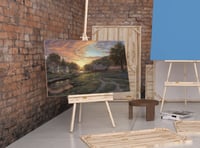 لوحة ضوء الأفق-لوحة طبيعة.