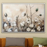 لوحة ازهار القطن-لوحات جدارية ورد.