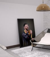 لوحة ميسي بالبشت-لوحات لاعبين كرة قدم.