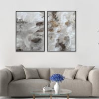 لوحة ملامح فكر لوحة تجريدية رمادي