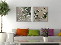 طقم لوحات جدارية ورد عدد 2 لوحة.