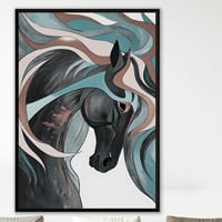 لوحة جدارية خيل-فن تجريدي .