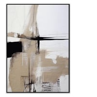 لوحة خدوش لوحة تجريدية اسود وبيج