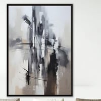 لوحة تجريدية باللون الرمادي والبيج..