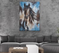 لوحة رعد-لوحة خيل عربي بني .