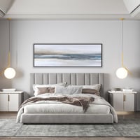 لوحة صفاء لوحة تجريدية أبيض وأزرق