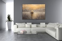 لوحة البحيرة الذهبية-لوحة طبيعة.