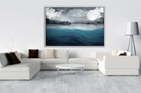 لوحة بحر وقمر-لوحة طبيعة.