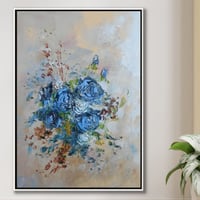 لوحة زرقة المحيط-لوحات جدارية ورد.