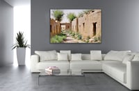 لوحة بيوت طين-لوحات تراثية سعودية .