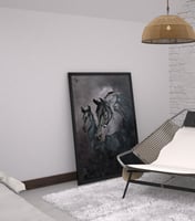 لوحة انصات لوحة خيول عربية.