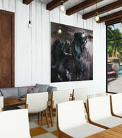 لوحة شموخ لوحة خيل أسود.