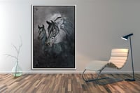 لوحة انصات لوحة خيول عربية.