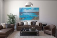 لوحة زرقة الماء-لوحات طبيعة تجريدية.