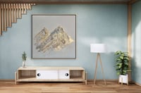 لوحة جبال الذهب-لوحة طبيعة فاخرة.