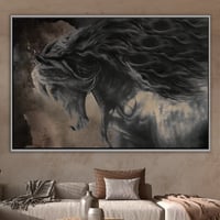 لوحة نبض الرياح لوحة خيل أسود.