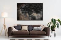 لوحة نبض الرياح لوحة خيل أسود.