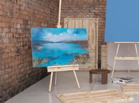 لوحة زرقة الماء-لوحات طبيعة تجريدية.