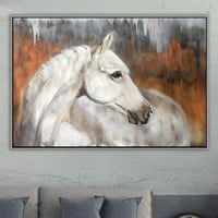 لوحة خيل ابيض أجمل لوحات الخيول العربية.