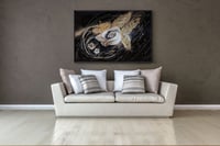 لوحة وردة الذهب-لوحات جدارية ورد.