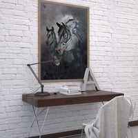 لوحة انصات لوحة خيول عربية.