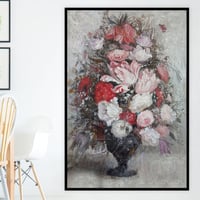 لوحة فازة ورد-لوحات طبيعة صامتة ورود.