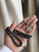 سبحة اسود مخلوط بكلايت 149