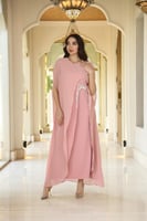 دريس لاطلاله أنيقه بمكس خامات كريب ناعم وشيفون مشغ...