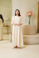 فستان لاطلاله عصريه بخامة لينن بيور ايطالي مشغول ش...