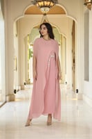 دريس لاطلاله أنيقه بمكس خامات كريب ناعم وشيفون مشغ...