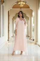 دريس شيفون بينك لاطلاله راقيه مشغول شك يدوي ناعم و...