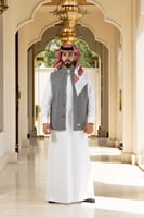 سديري جوخ ساده -اللون رمادي مبطن فرو رمادي