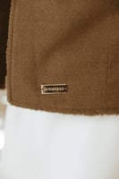 سديري رسمية كشمير فاخر لون جملي مبطن فرو بني دافئ