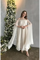 جلابية مناسبات بتصميم اكمام كيب لاطلاله راقيه بالل...