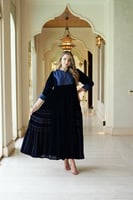 جلابيه لاطلاله راقيه بخامة مخمل حرير مقلم ستاندرد...