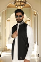 سديري بخامة كشمير دافئ وناعم دبل فيس - كحلي/ رمادي...