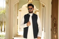 سديري بخامة كشمير دافئ وناعم دبل فيس - كحلي/ رمادي...