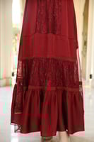 جلابيه مناسبات راقيه بلون عنابي اصيل بمكس خامات فا...