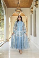 جلابية مناسبات لاطلاله راقيه بمكس خامات فاخره قطن...