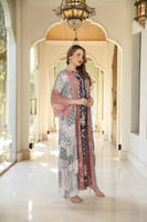 جلابية مناسبات لاطلاله جذابه بمكس خامات فاخره قطن...