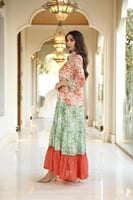 جلابية مناسبات بخامة قطن حرير مشجر ميتال برينت بتص...