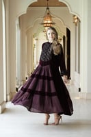 جلابية مناسبات بمكس خامات فاخره مخمل و شيفون بتطري...