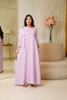 فستان لاطلاله عصريه بخامة لينن بيور ايطالي مشغول ش...