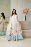 جلابيه لاطلاله انيقه بخامة مخمل حرير بطبعات زهور و...