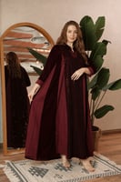 جلابية مخمل بشك راقي +حرير مغسول _قصه كلوش / اللون...