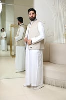 سديري رسميه بخامه كشمير دبل فيس بيج / رمادي