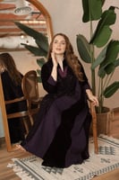 جلابية مخمل بشك راقي +حرير مغسول _قصه كلوش / اللون...