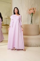 فستان لاطلاله عصريه بخامة لينن بيور ايطالي مشغول ش...