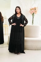 جلابية مناسبات من قطعتين لاطلاله راقيه بمكس خامات...